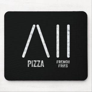 Pizza And French Fries Ski Style - Funny Skiing In Mouse Mat