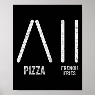 Pizza And French Fries Ski Style - Funny Skiing In Poster