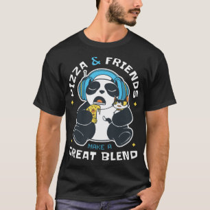 Pizza And Friends Panda Bear Friend Abstract T-Shirt