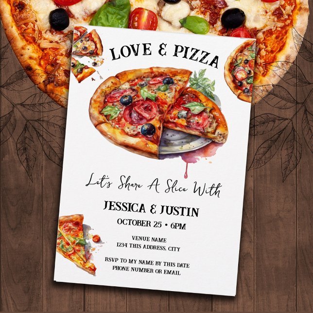 Pizza and Love Engagement Party Invitation (Creator Uploaded)