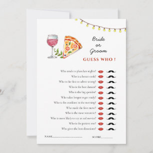 Pizza and Love 'Guess Who' Shower game  Invitation