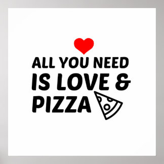 PIZZA AND LOVE POSTER