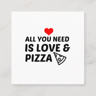 PIZZA AND LOVE SQUARE BUSINESS CARD