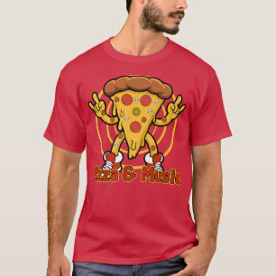 Pizza and Music Notes Clef Musician Pizza Chef T-Shirt