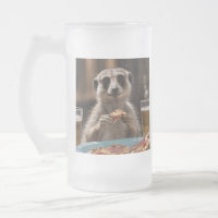 "Pizza and Pints: A Meerkat’s Perfect Snack Break"