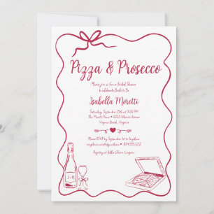 Pizza and Prosecco Bridal Shower Invitation