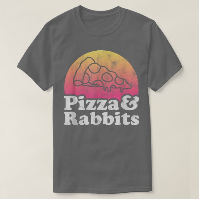 Pizza and Rabbits or Rabbit  T-Shirt (Design Front)