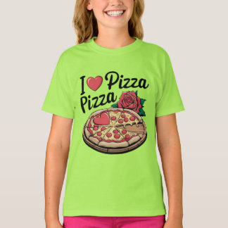 Pizza and Roses Valentine's Day  T-Shirt