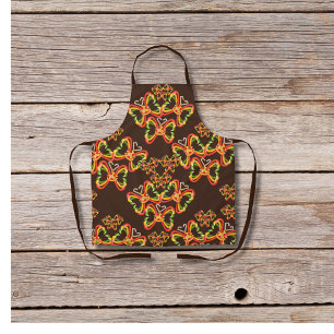 Pizza and Toppings Butterfly Shapes Brown Apron