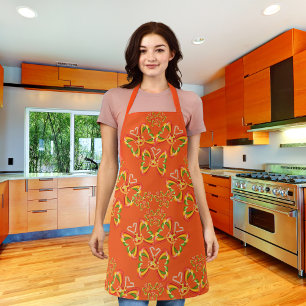 Pizza and Toppings Butterfly Shapes Orange Apron