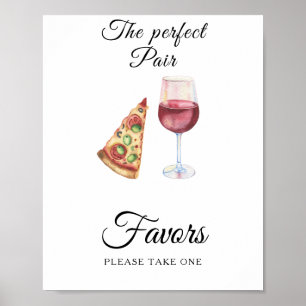 pizza and wine bridal shower Favors  Poster