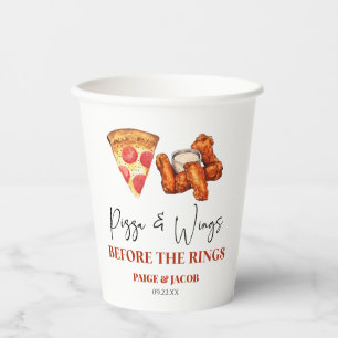 Pizza and Wings Before The Wings Rehearsal Dinner Paper Cups