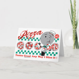 Pizza Any Way I Slice It Retro Card CUSTOMIZABLE