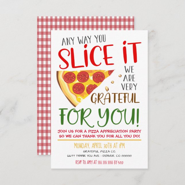 Pizza Appreciation Invitation (Front/Back)