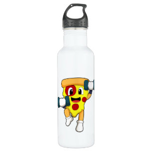 Pizza at Fitness with Dumbbells 710 Ml Water Bottle