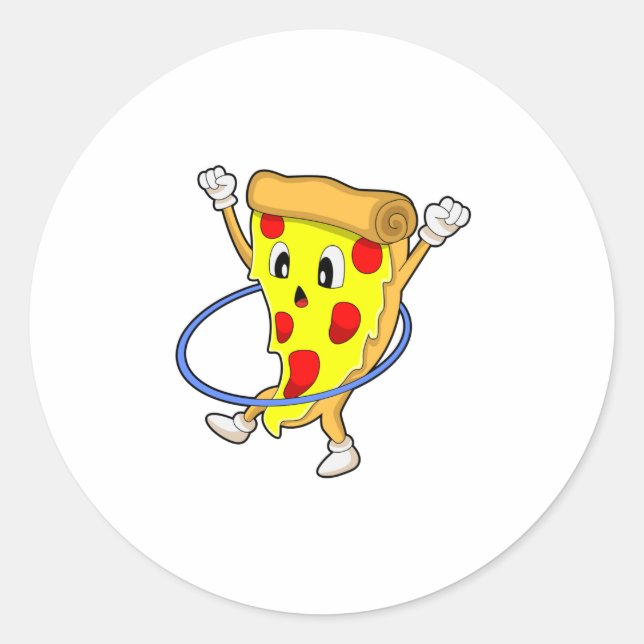 Pizza at Fitness with Fitness tires.PNG Classic Round Sticker (Front)