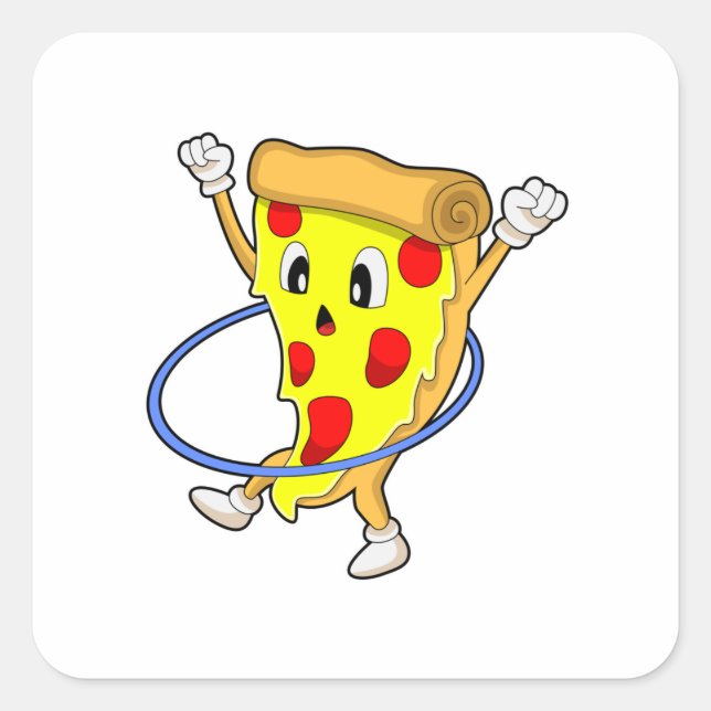 Pizza at Fitness with Fitness tires.PNG Square Sticker (Front)