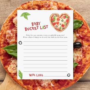 Pizza baby shower - Baby bucket list