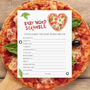 Pizza baby shower - Baby Word Scramble Game