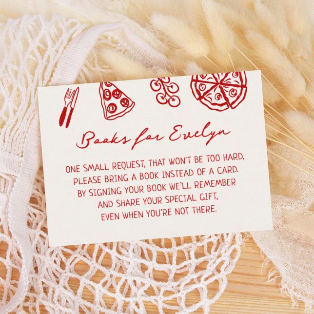 Pizza Baby Shower Book Request Enclosure Card (Creator Uploaded)