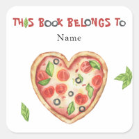 Pizza Baby Shower bookplate - This book belongs to