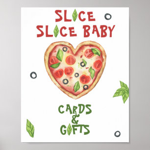 pizza baby shower - cards and gifts poster