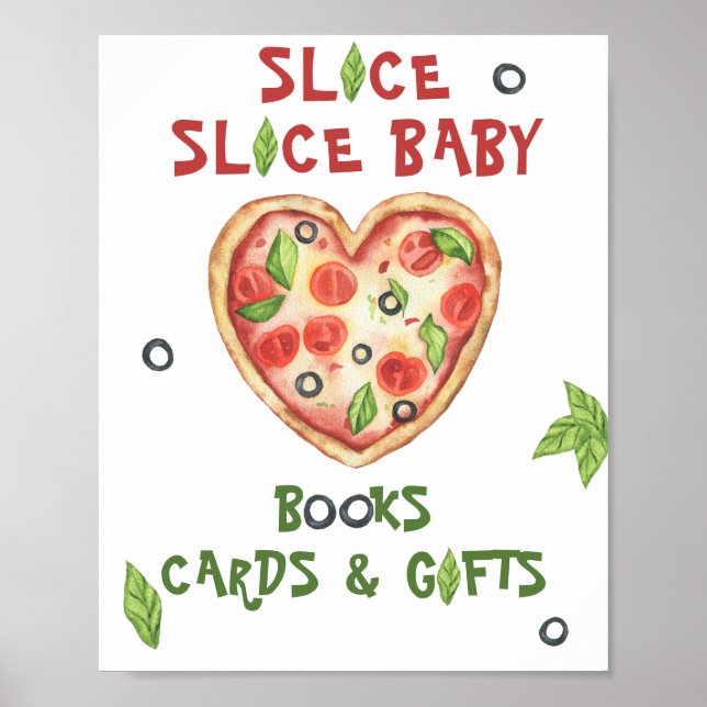 pizza baby shower - cards and gifts poster (Front)