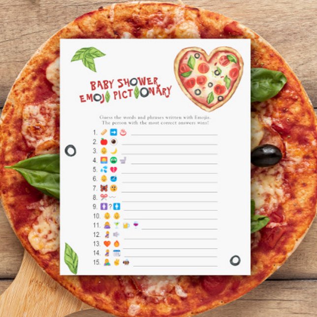 Pizza baby shower emoji pictionary game (Creator Uploaded)
