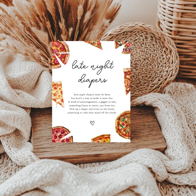 Pizza Baby Shower Late Night Diapers Sign (Creator Uploaded)
