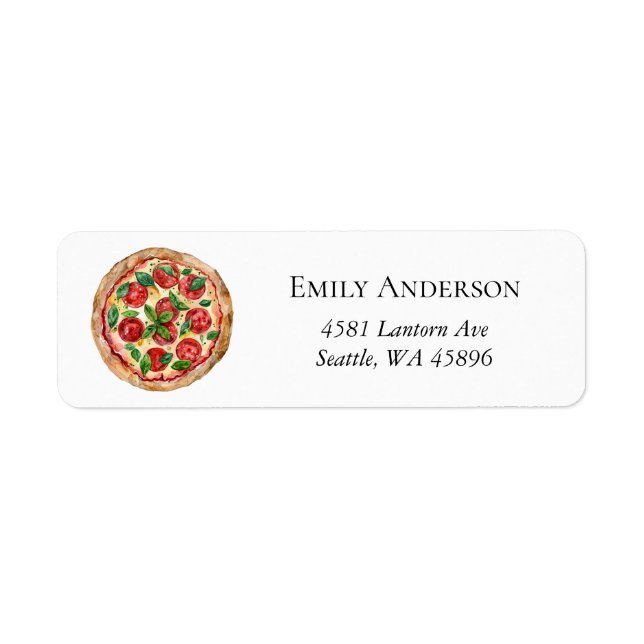 Pizza Baby Shower Return Address Label (Front)