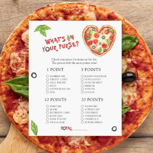 Pizza baby shower - What's in your purse game