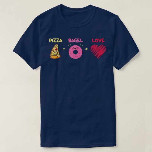Pizza Bagel Lover Funny Cute 14332977 T-Shirt (Design Front)