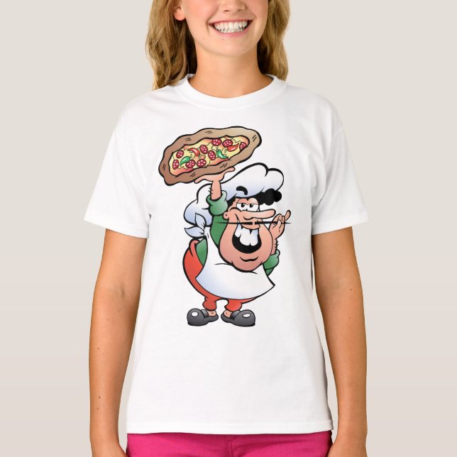 Pizza Baker Girls T-Shirt (Front)