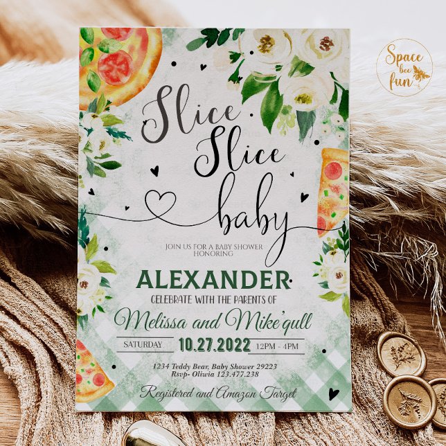 Pizza BBQ Baby shower invitation Slice Slice Baby  (Creator Uploaded)