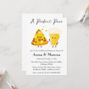 Pizza & Beer a perfect pair bridal dinner Invitation