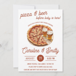 Pizza & Beer Before Baby is Here! Baby Shower Invitation