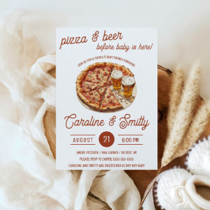 Pizza & Beer Before Baby is Here! Baby Shower Invitation