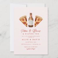 Pizza & Beer Diapers Casual Couples Baby Shower