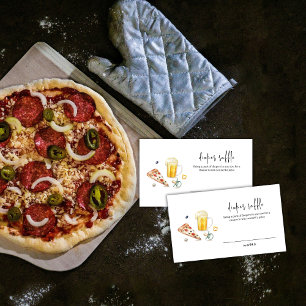 Pizza Beers Pacifier Diaper Raffle Baby Shower Enclosure Card