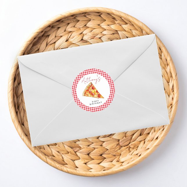 Pizza Birthday Classic Round Sticker (Creator Uploaded)