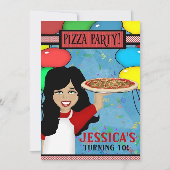 Pizza Birthday Party Invitation (Front)