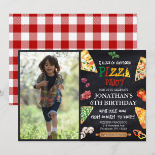 Pizza Birthday party  Invitation
