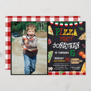 Pizza Birthday party  Invitation