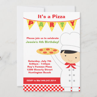 Pizza Birthday Party Invitation
