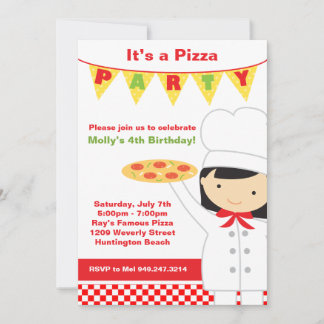 Pizza Birthday Party Invitation