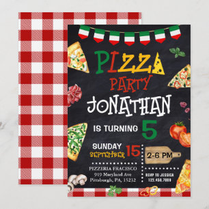Pizza Birthday party  Invitation