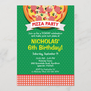 Pizza Birthday Party Invitation