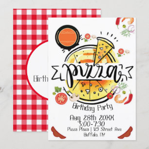 Pizza Birthday Party Invitation
