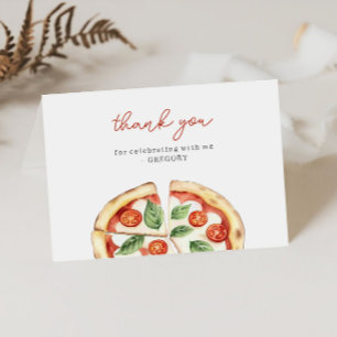 Pizza Birthday Thank You Card