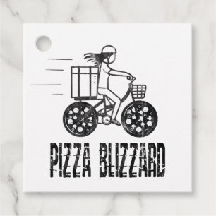 Pizza Blizzard Bike Courier Driver Favour Tags